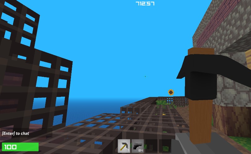 Craftnite gameplay – players building structures and battling in a colorful sandbox world